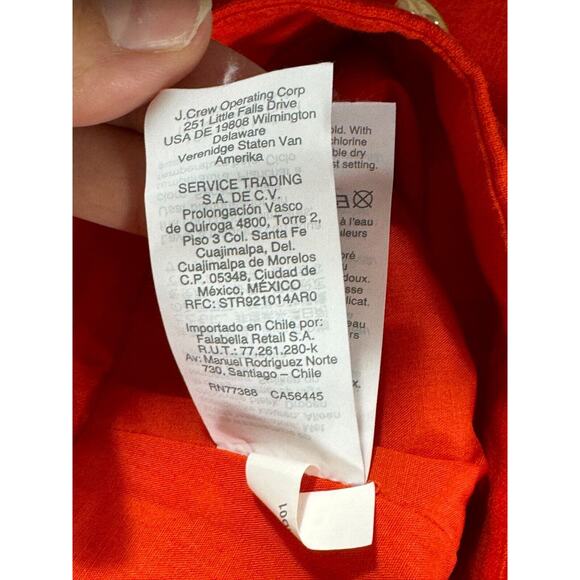J. Crew Womens Orange Linen Blend Button Front Mini Skirt Size 4 Nautical Casual - Picture 9 of 12